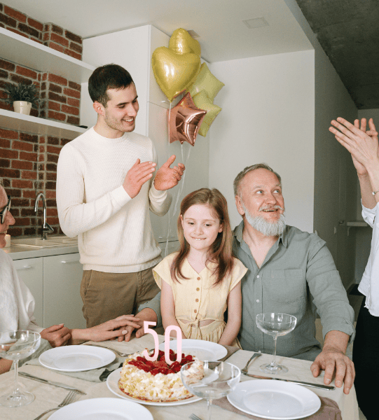 happy family celebrating 50 years