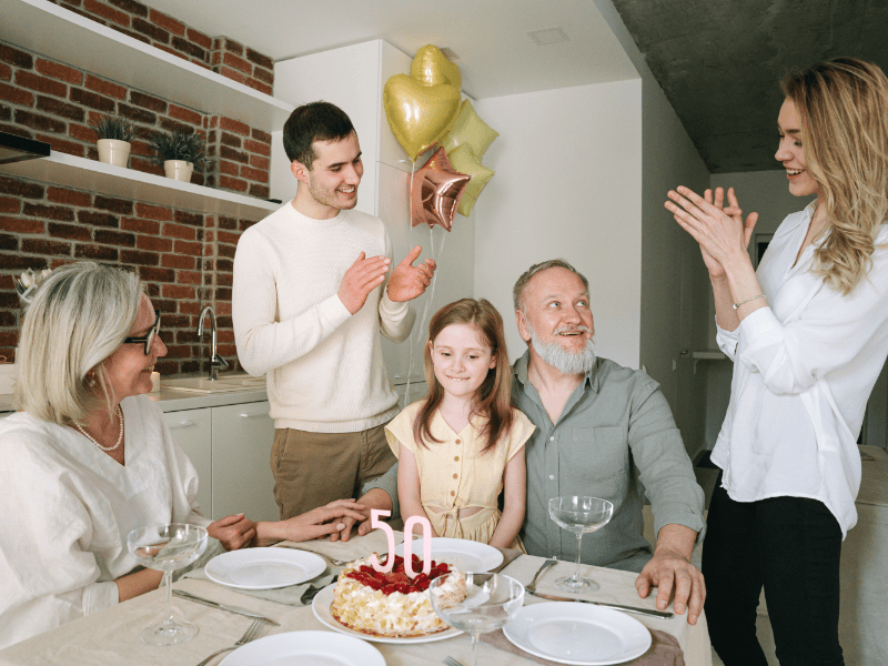 happy family celebrating 50 years