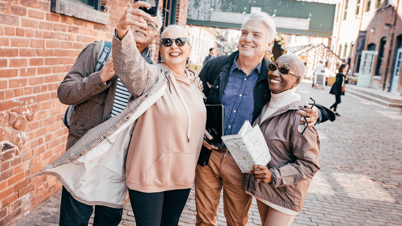 elderly taking pictures